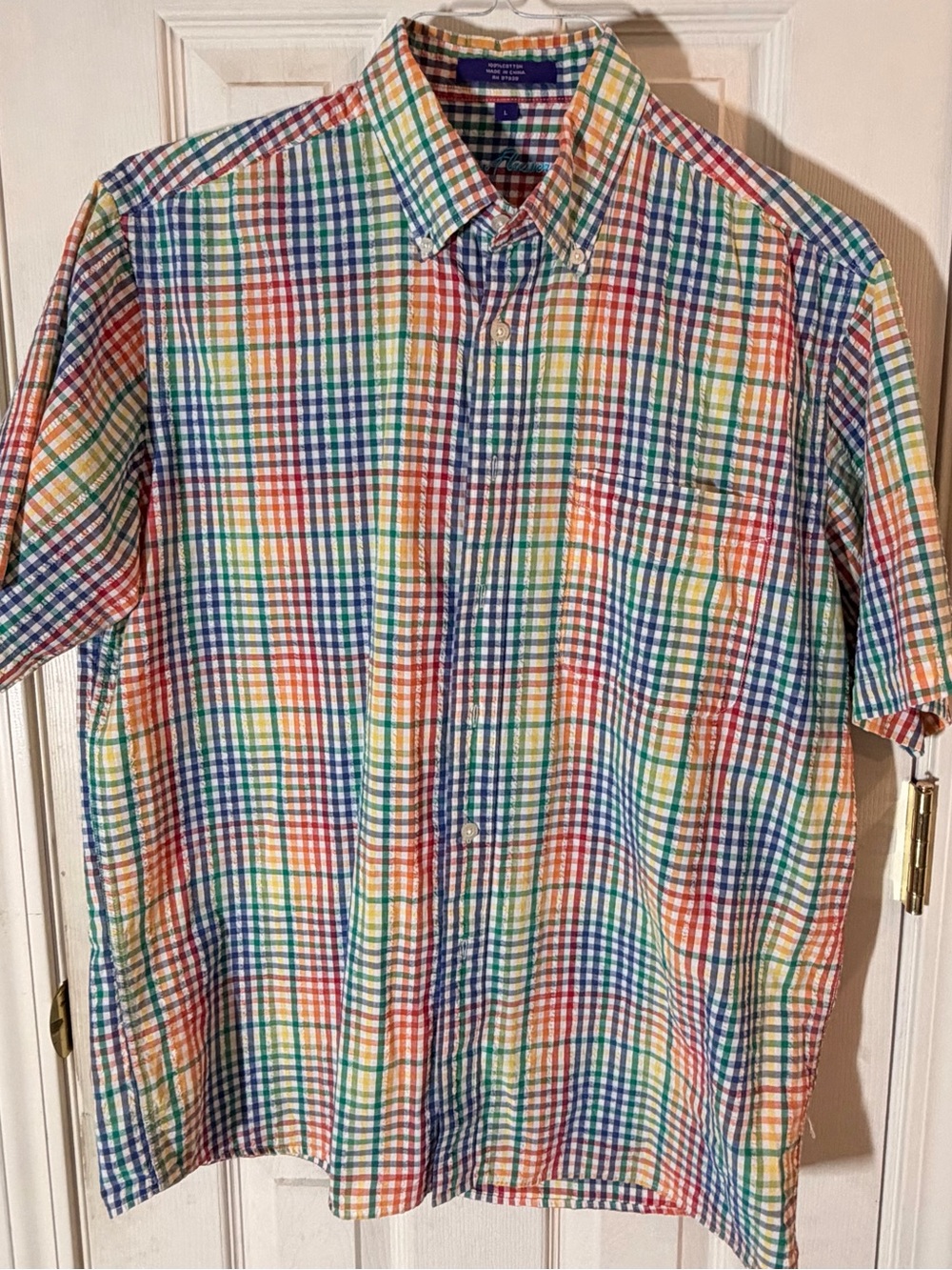 Alan Flusser Multicolor Plaid Short-Sleeve Button-Down Shirt